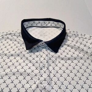 Men's Polo Shirt with Navy Collar